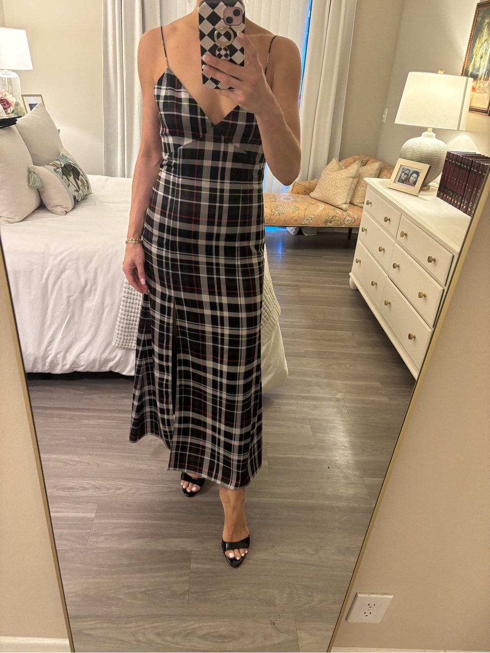Alice + Olivia Julietta Plaid Maxi Slip Dress | Size 4 - Picture 1 of 8